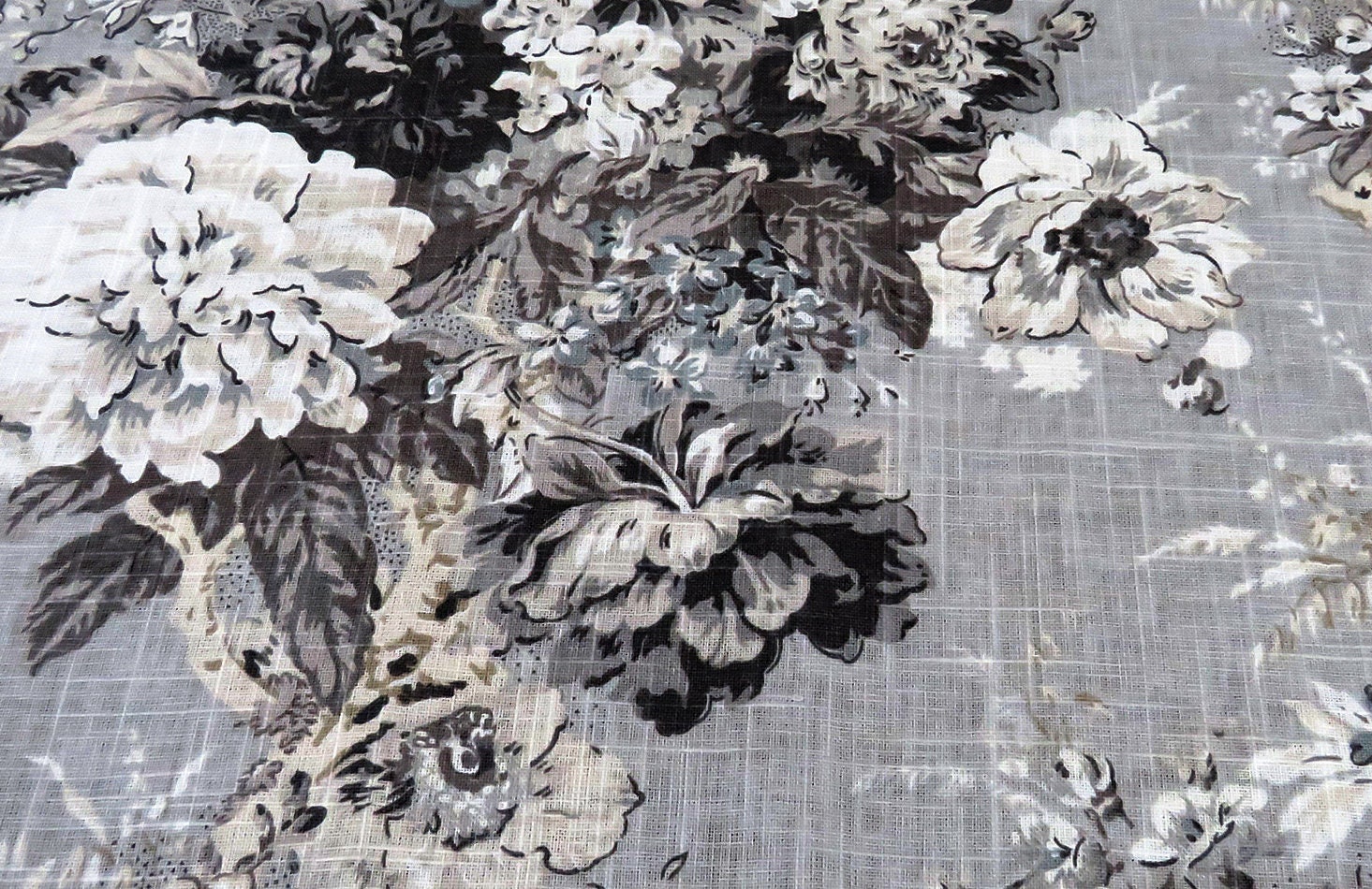 Grey Floral Curtain Panels , Living Room Bedroom Gray Flowers