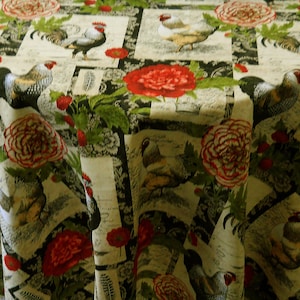 Huhn Hahn Tischdecke rund, Landtischdecke, Custom Tischwäsche Vögel, Oval viereckig Federn, Flügel Schriftzug alt,