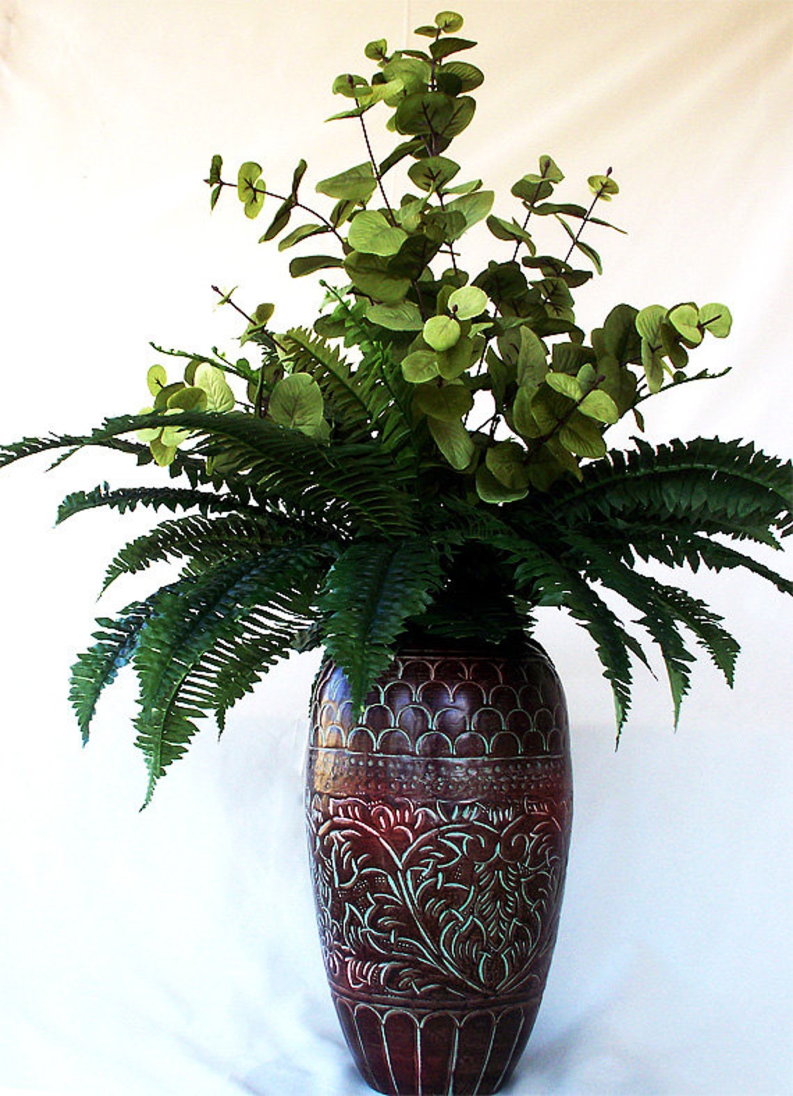 Silk Plant Floor Arrangements Artificial Plants Plants Ferns Etsy
