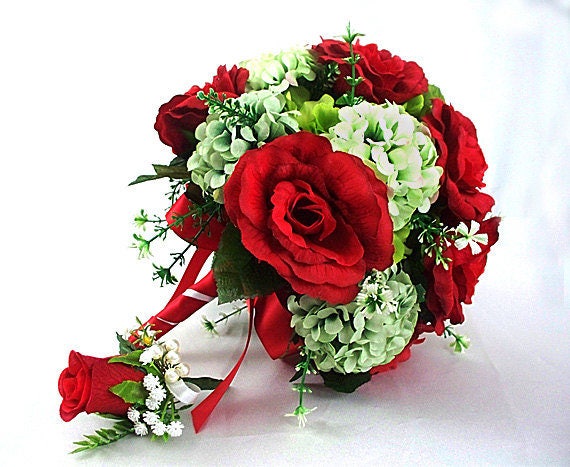 Ramo de novia rojo boda de ramo rojo ramo de rosas rojas - Etsy España