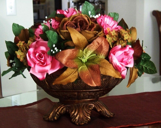 TABLE CENTERPIECE Dining Table Centerpiece Silk Floral Etsy