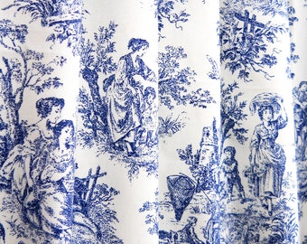 Navy Toile Vorhänge Panels Benutzerdefinierte Blau und Weiß Stange Tasche gefüttert, Vorhänge Vorhänge Drapierung, Wohnzimmer Schlafzimmer Glasschiebetür Decor