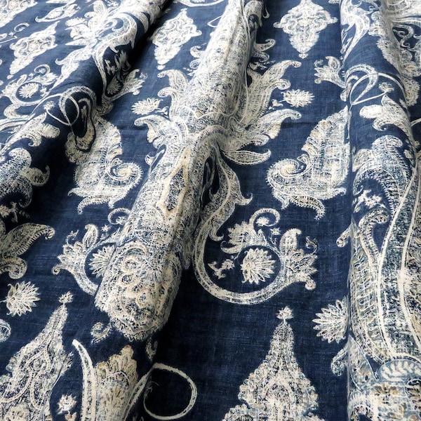 Blue White Damask Etsy