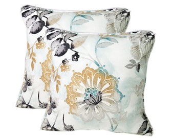 Set of 2 Floral Botanical Pack of 2 Pillow covers Pair cushions accent decorative pillows 16 18" 20" 22" Bed Sofa Couch Decor