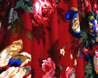 Floral Valance Panel Corded Piping Home Decor,