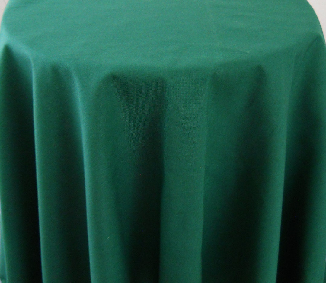 Green Round Tablecloth Cotton Fabric Plain Solid Table Cloth, Tabletop Forest Mint Sage Decor