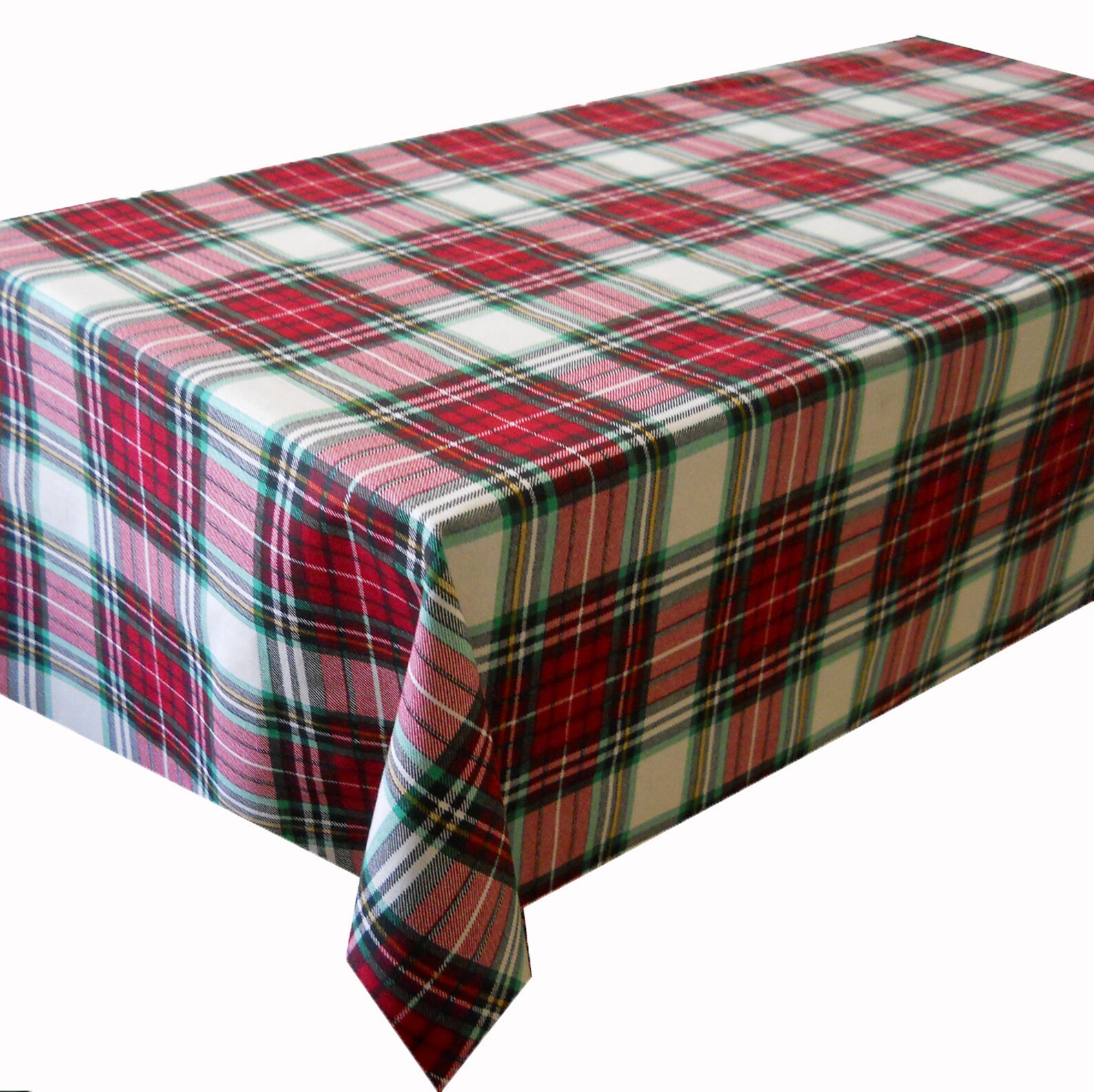 Plaid Check Red Round Oval Rectangle Tablecloth, Oblong Table Cloth