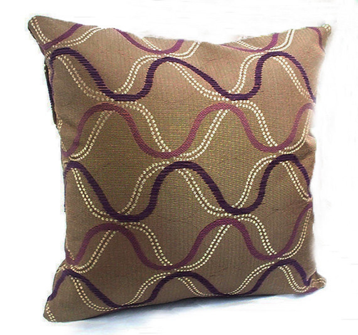 Brown and Purple Pillows, Designer Pillow Covers, Brown Throw Pillows