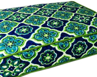 Outdoor Seat Cushion Covers Replacement Patio Furniture Blue Green Geometric Outdoor Sofa Couch