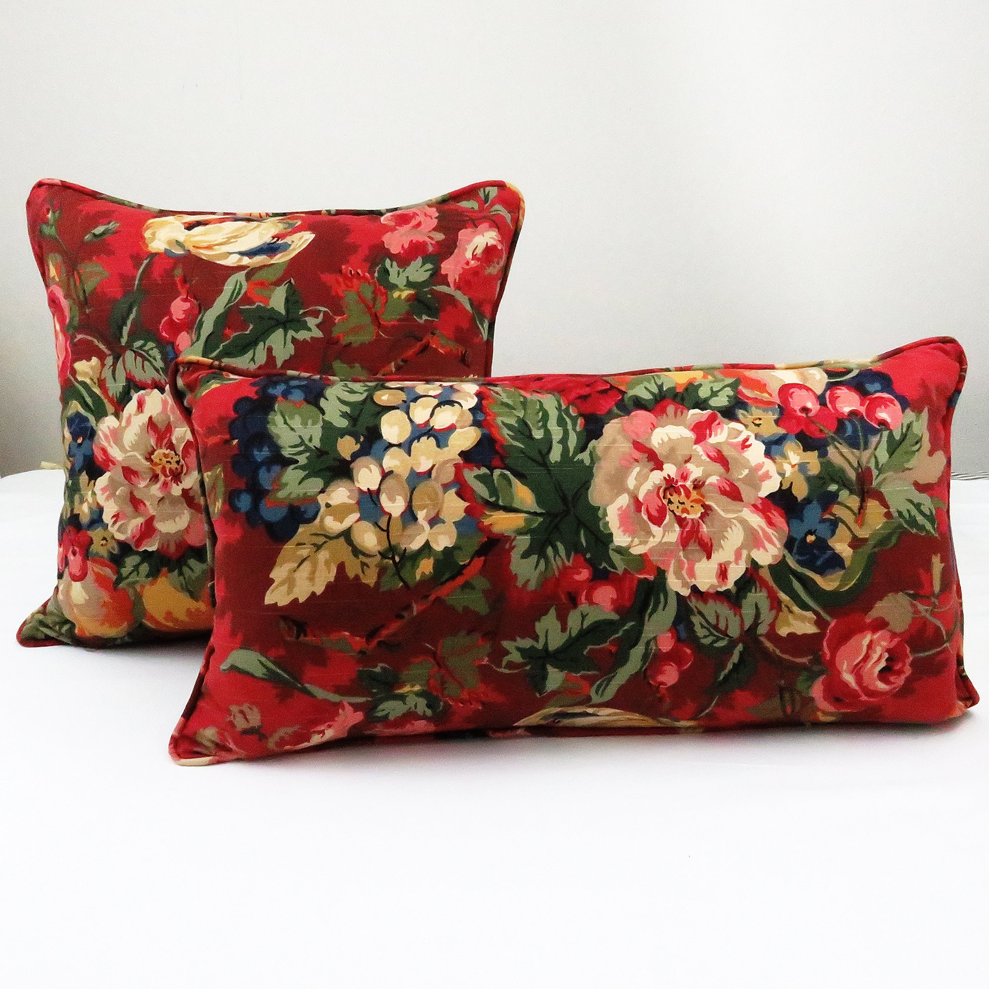 Set of 2 Floral Throw Pillow Covers 18 X 18 Sofa Couch Rectangle Square Brown Green Decor Living Room Cushion Toss Home Decor Flowers Etsy Canada