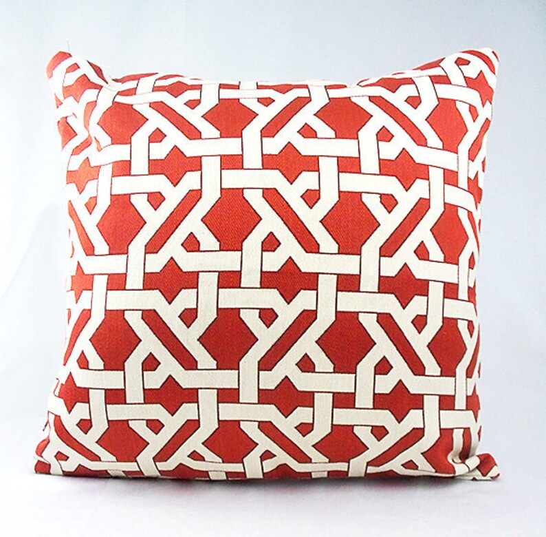 Buy Orange Geometric Trellis Lattice Throw Pillow Covers Pattern Online