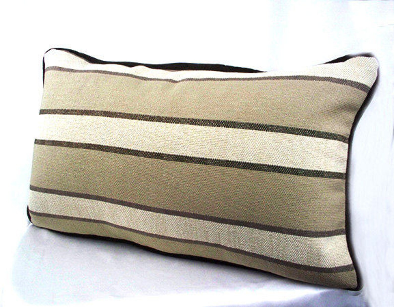 Striped long pillow cover throw pillows decor piping lumbar Etsy