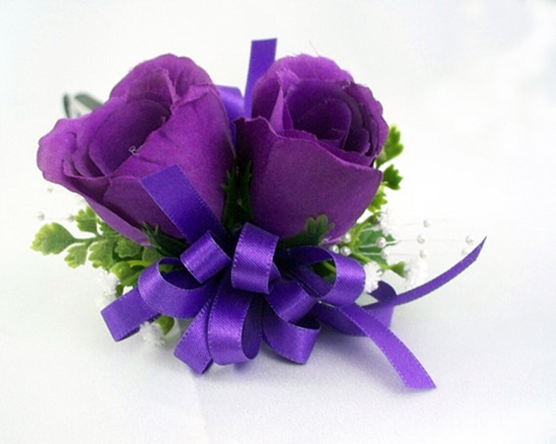 Purple Wrist Corsage, Prom Corsage Purple, Purple Corsage Flowers