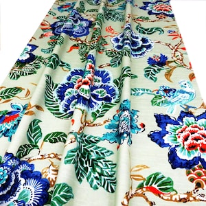 Tab Top Curtains Panels Green Curtains Blue, Floral Curtains Drapes Window Curtains, Living Room Bedroom Navy Custom Home Decor