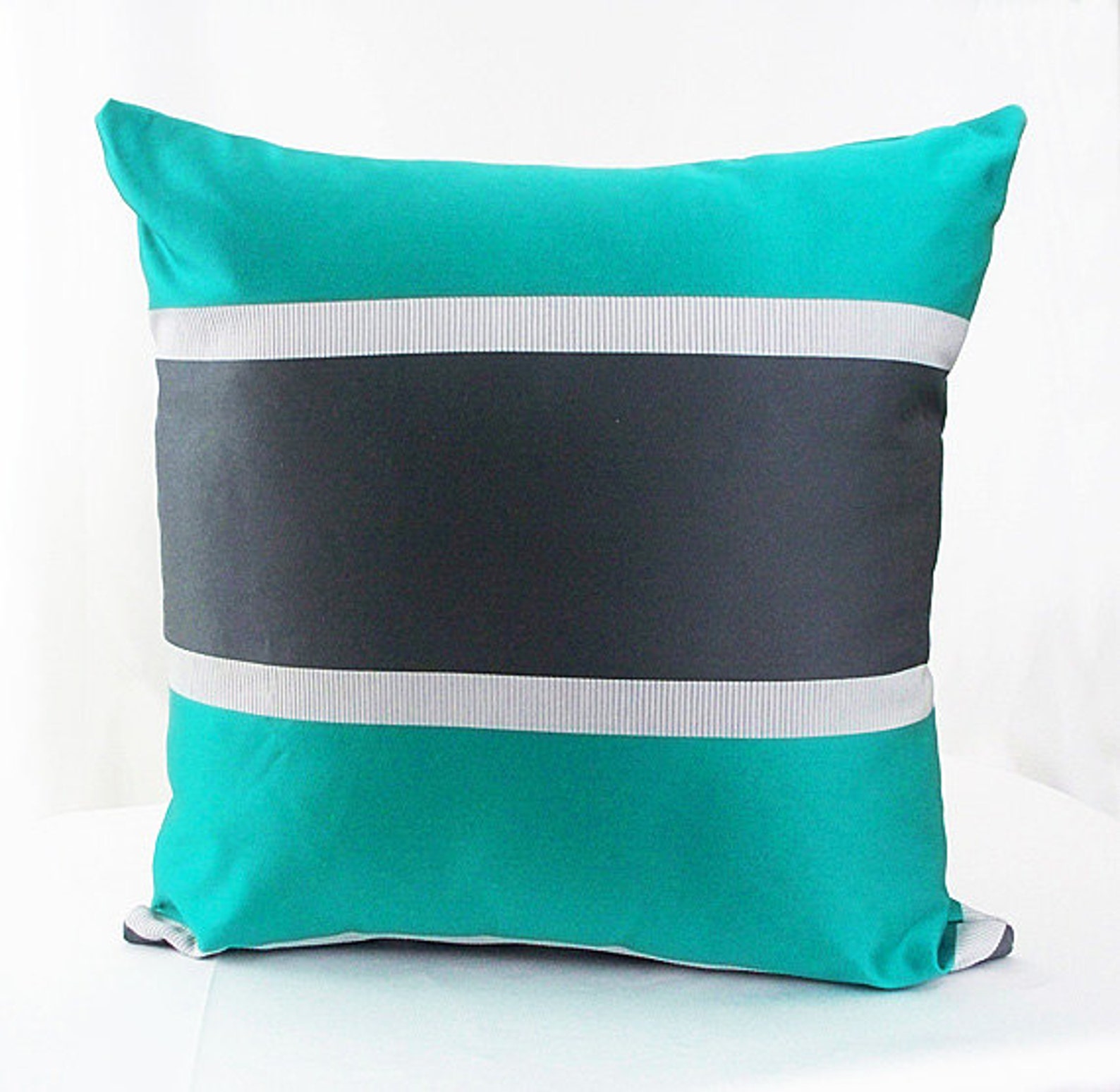 Teal Pillow Cover Teal and Black Pillows Teal Pillow Teal Etsy