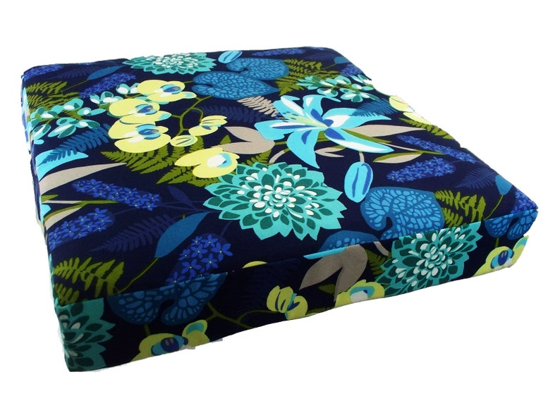 Tropical blue seat cushions Marine blue patio Caribbean Etsy