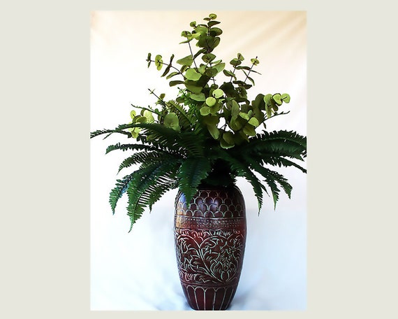 Silk Plant Floor Arrangements, Artificial Plants, Plants Ferns Trees, Fake  Outdoor Large Tall Flower Arrangement House, Garden Faux Indoor 