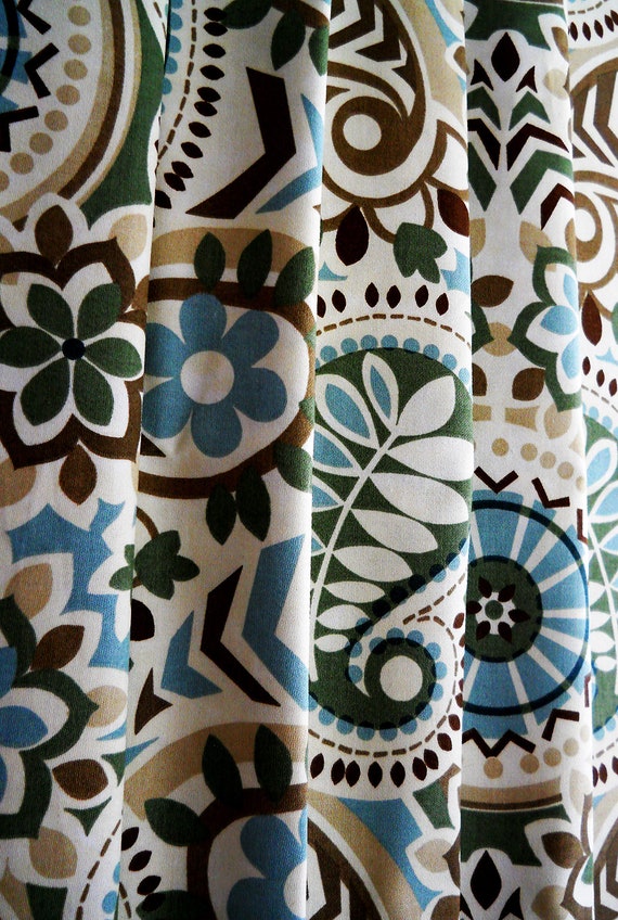 Panels Curtains Drapery Rod Pocket Window Paisley Prism Etsy