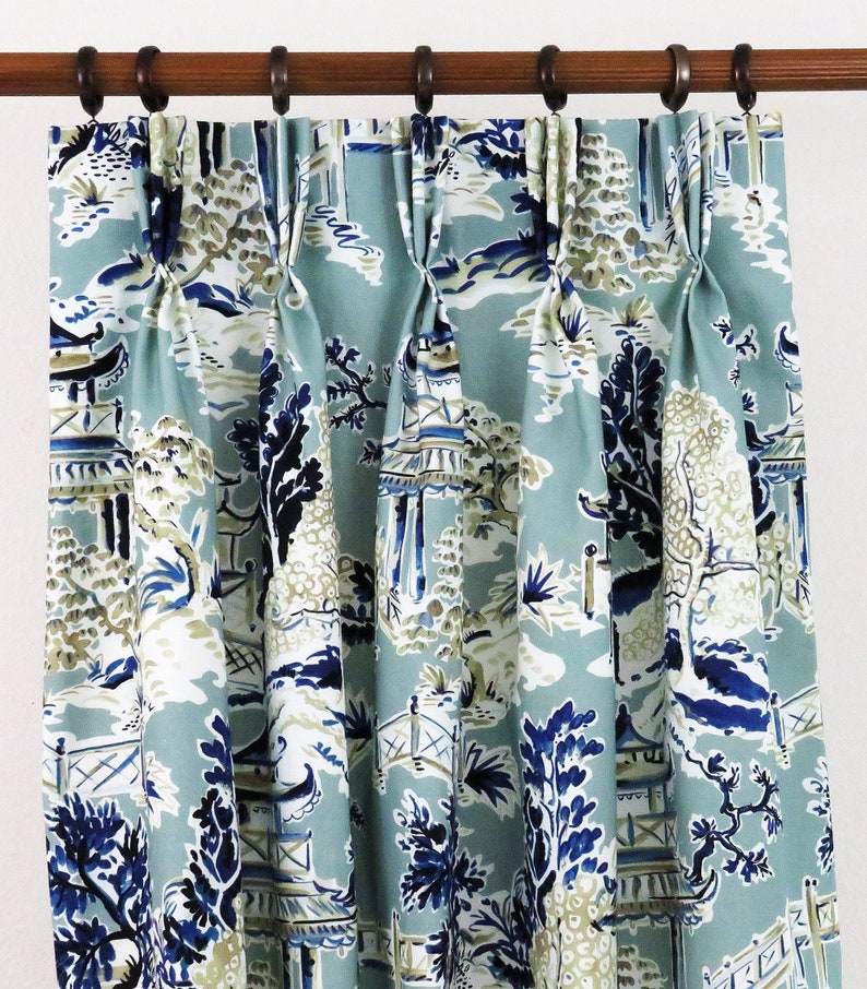 Pinch Pleated Curtain Panels Pleat Drapes Triple Pleats Etsy