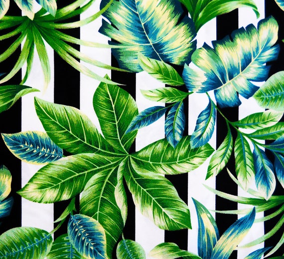 Palm Leaf Botanical Shower Curtain Panels Outdoor Fabric 72 Etsy