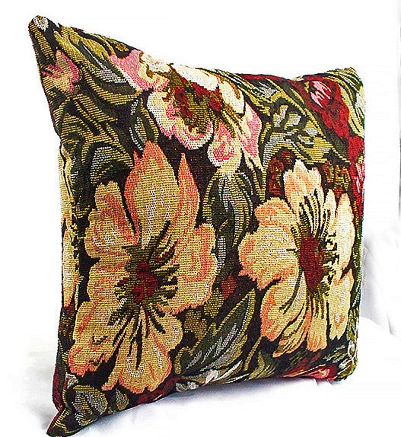 Burgundy red wine Decorative pillows Floral pillow covers Etsy