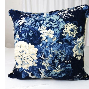 Cuscini blu navy Copricuscini floreali Fodere decorative blu e bianche avorio Fodere per divani Dark Deep Light 18 "20" 22 "24" 26 "