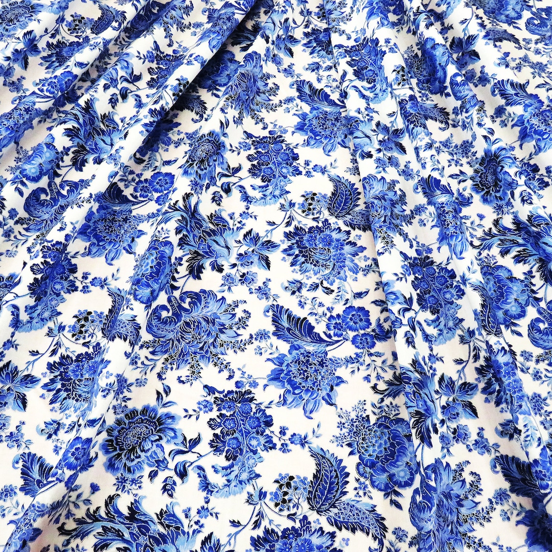 Window Valances for Windows Blue and White Floral Valance Panels ...