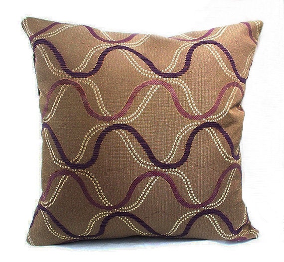 purple and brown throw pillows