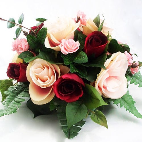 Table wedding dining centerpieces, Pink table shops flowers, Pink roses, Pink dining room table flowers, Silk Flowers centerpiece decoration