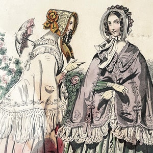 Antique Fashion Print, 1843, Le Bon Ton Journal de Modes, Paris