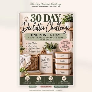 30 Day Declutter Challenge Printable | One Zone a Day Home Bundle