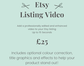 Etsy Listing Video Editing