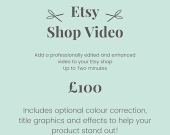 Etsy Shop Video Editing