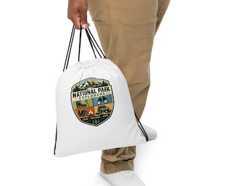 National Park Explorers Drawstring Backpack, Lightweight Hiking Bag