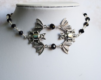 Bat Choker,  Bat Necklace, Gothic Bat Choker, Gothic Jewellery, Halloween Jewellery