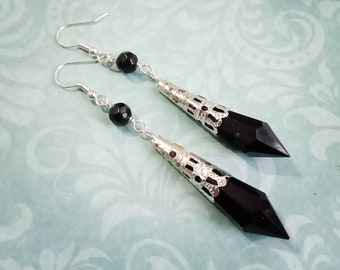 Long Teardrop Earrings, Victorian Gothic Style Earrings