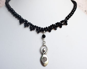 Spiral Goddess Beaded Necklace,  Fertility Charm Jewellery