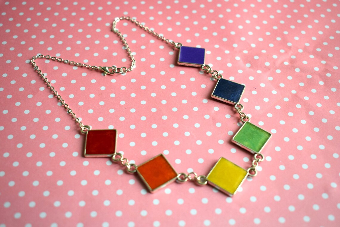 Rainbow and Cloud Necklace Rainbow Jewellery Rainbow Gifts Etsy