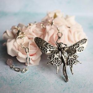 Rosenquarz und Fee Halskette, Fairy Schmuck, Fairycore Accessoires