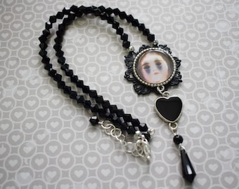 Spooky Doll Necklace, Gothic Jewellery