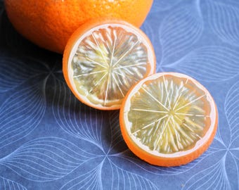Zitrusscheiben Haarspangen: Leichter Acryl Obst Schmuck