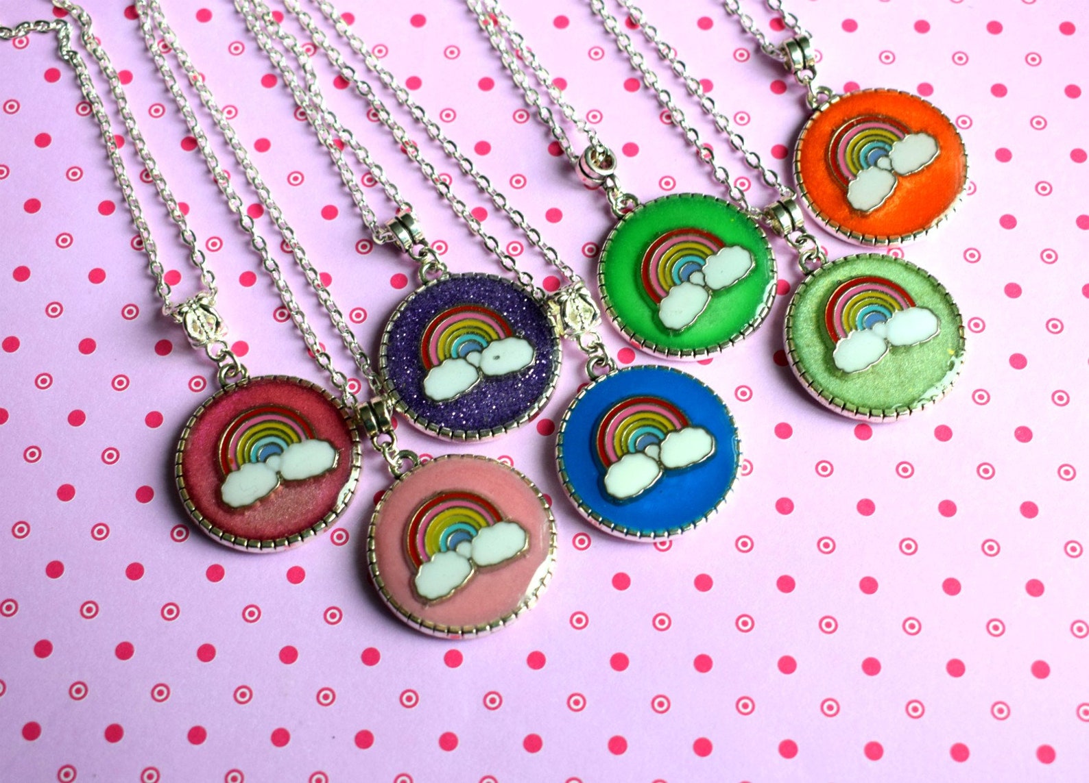 Rainbow and Cloud Necklace Rainbow Jewellery Rainbow Gifts Etsy
