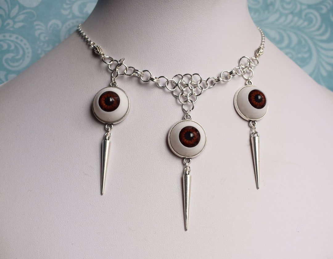Eyeball and Spike Necklace in a Choice of Colours, Eye Jewellery