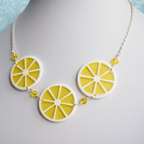 Lemon Orange or Kiwi Fruit Slice Necklace Fruit Jewellery Etsy