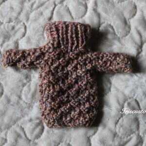 Free Shipping Ooak Middle  Blythe hand knitted Wool Sweater by Iriscustom &quot; Brume &quot;