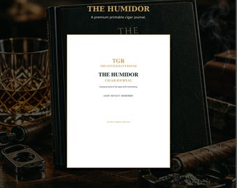 Cigar Journal Printable | Cigar Tasting Log & Humidor Tracker | Cigar Notebook | Gift for Cigar Lover