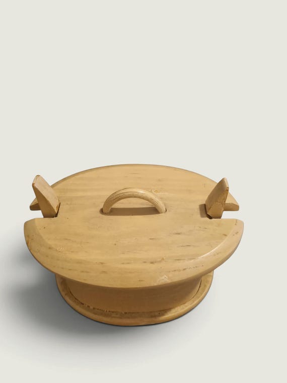 Handcrafted Wooden Oval Storage Container