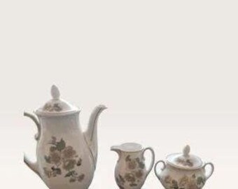 Vintage Edelstein Bavaria Porzellan-Kaffeeservice – Kaffeekanne, Milchkännchen und Zuckerdose