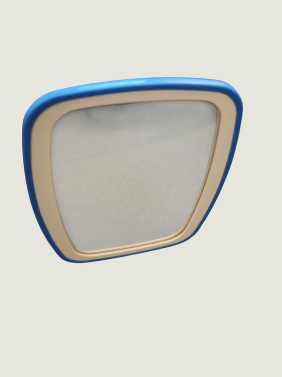 Blue Tabletop Vanity Mirror with Folding Stand