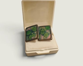 Weiss Vintage Manschettenknopf-Set (quadratisch)